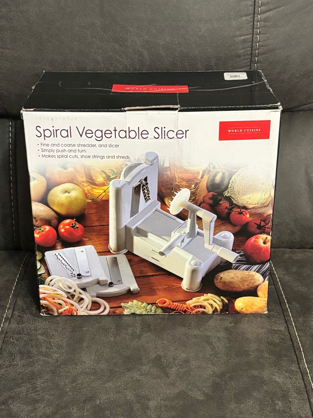 World Cuisine White Spiral Vegetable Slicer - Manual Vegetable Cutter